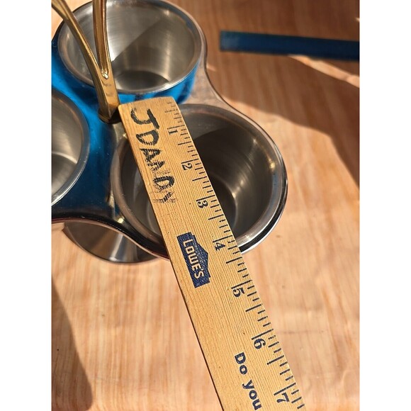 Kromex Lazy Susan Rotating Party Platter METAL Dish Bowl Serving Tray Relish Box - Picture 6 of 10